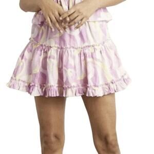 Hill House The Paz Mini Skirt M Candy Kaleidoscope Pink Ruffle NWT